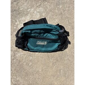 Vtg Coleman '90s Fanny Pack Teal Camping Hiking Running 2 Water bottle Holders